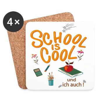 School is Cool Schoolchild - Coasters (set of 4) - white - Front