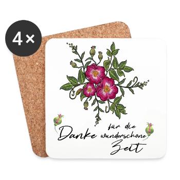 Thank you for the wonderful time - Coasters (set of 4) - white - Front