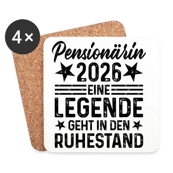 Pensioner 2026 Legend Retires - Coasters (set of 4) - white - Front