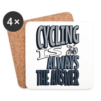 Le vélo est toujours la réponse - Dessous de verre (lot de 4) - blanc - Devant