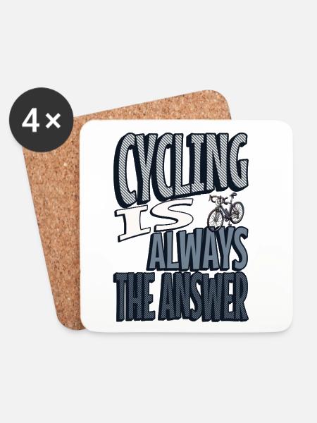 Cycling is always the answer - Untersetzer (4er-Set) - Weiß
