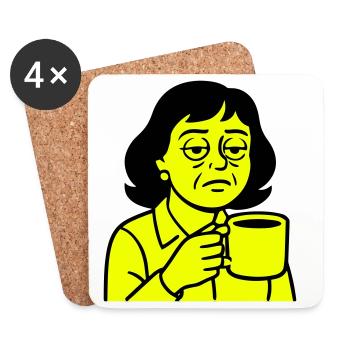Mürrische Kaffeetante - Untersetzer (4er-Set) - Weiß - Vorne