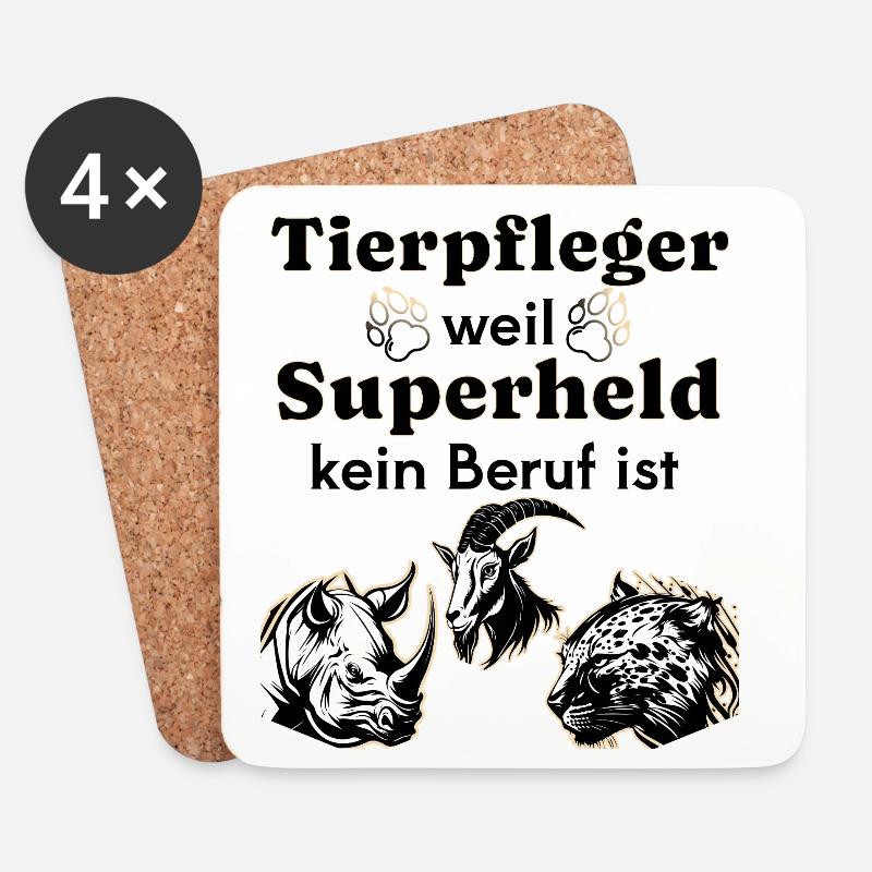 Tierpfleger weil Superheld kein Beruf ist  - Untersetzer (4er-Set) - Weiß