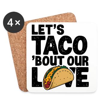 Célébration de l'amour du taco, amateur de cuisine mexicaine - Dessous de verre (lot de 4) - blanc - Devant
