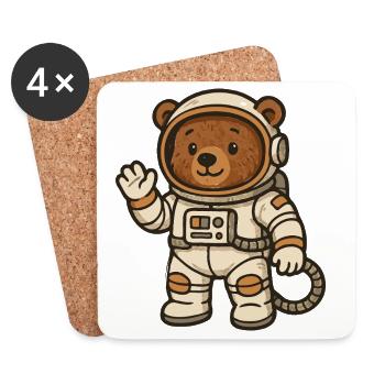 Niedlicher Bär im Astronautenanzug - Untersetzer (4er-Set) - Weiß - Vorne