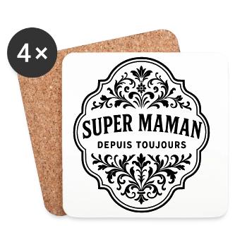 Super maman depuis toujours - Dessous de verre (lot de 4) - blanc - Devant