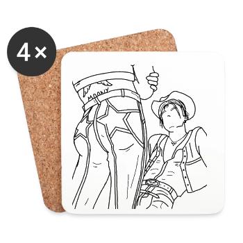 Cow-boy - Dessous de verre (lot de 4) - blanc - Devant