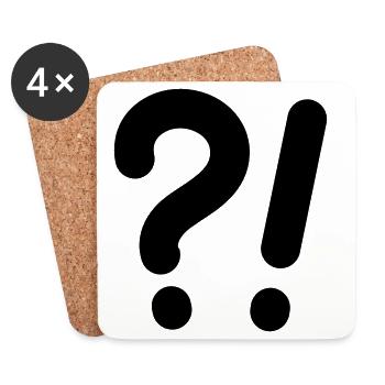 Question marks and exclamation marks - Coasters (set of 4) - white - Front