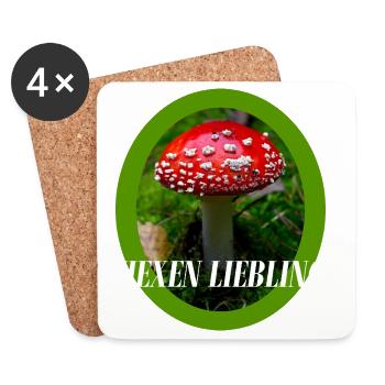 Conception du champignon - Dessous de verre (lot de 4) - blanc - Devant
