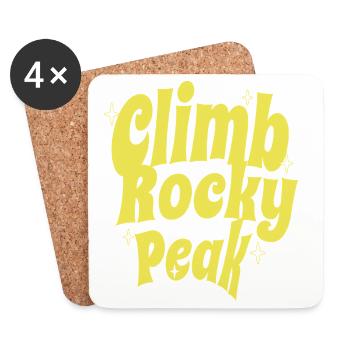 Climb Rocky Peak Motivationsdesign - Untersetzer (4er-Set) - Weiß - Vorne