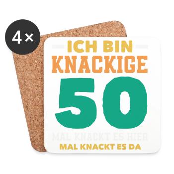 Cadeau amusant pour un 50e anniversaire - Dessous de verre (lot de 4) - blanc - Devant