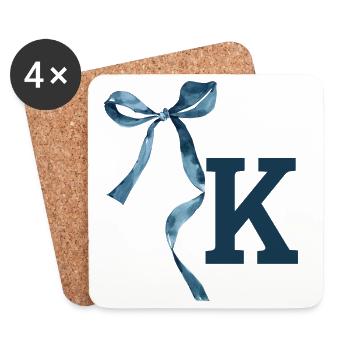 Monogram k gift idea - Coasters (set of 4) - white - Front