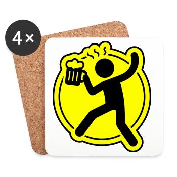 Saufen Bier Prost - Untersetzer (4er-Set) - Weiß - Vorne
