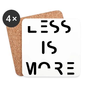 Less is More – Minimalistisches Typografie Design - Untersetzer (4er-Set) - Weiß - Vorne