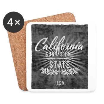 California Sun Shine State Design - Untersetzer (4er-Set) - Weiß - Vorne