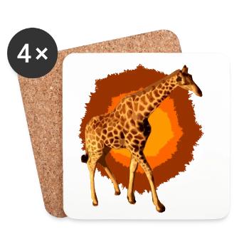 Giraffe im Sonnenfeuer - Untersetzer (4er-Set) - Weiß - Vorne