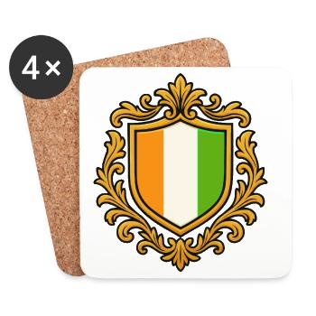 Ornamentiertes Irlandwappen - Untersetzer (4er-Set) - Weiß - Vorne
