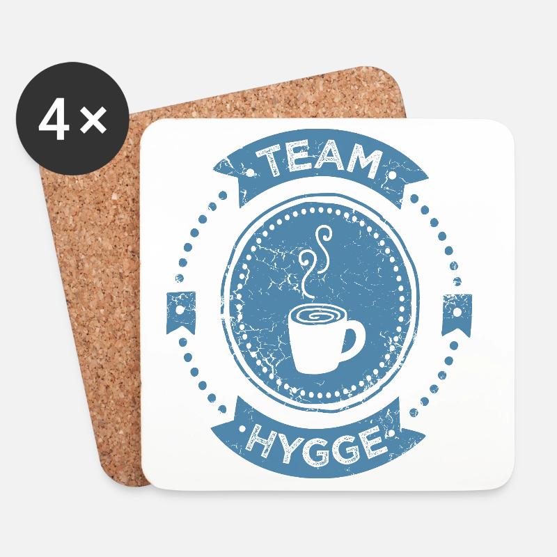 Team Hygge hyggelig - Untersetzer (4er-Set) - Weiß