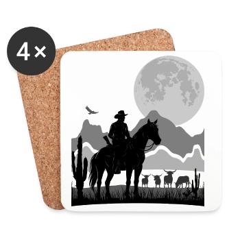 RANGER VEKTOR | RANCHER SILHOUETTE | 6K HDR - Untersetzer (4er-Set) - Weiß - Vorne