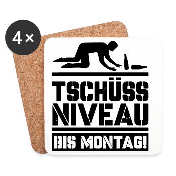 Tschüss Niveau bis Montag - Untersetzer (4er-Set) - Weiß - Vorne