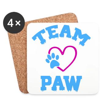 Team Paws Heart Logo - Coasters (set of 4) - white - Front