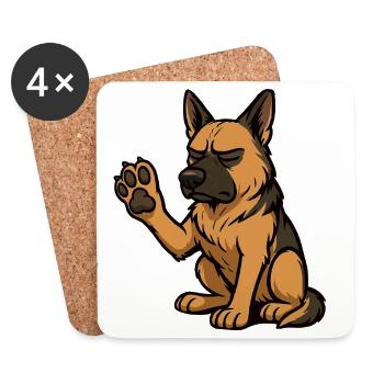 Berger allemand Chiens de berger Chiens de berger - Dessous de verre (lot de 4) - blanc - Devant