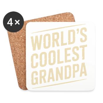 Worlds Coolest Grandpa Opa Spruch Vintage - Untersetzer (4er-Set) - Weiß - Vorne