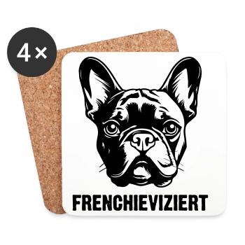 Bouledogue français cool - Dessous de verre (lot de 4) - blanc - Devant