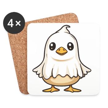 Goose Halloween Ghost - Coasters (set of 4) - white - Front