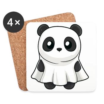 Panda Halloween fantôme - Dessous de verre (lot de 4) - blanc - Devant