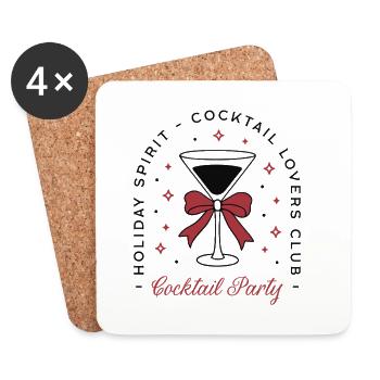 Filles de la soirée cocktail Nouvelle année de Noël - Dessous de verre (lot de 4) - blanc - Devant