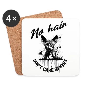 Sphynx Cat No Hair Ist mir egal - Untersetzer (4er-Set) - Weiß - Vorne
