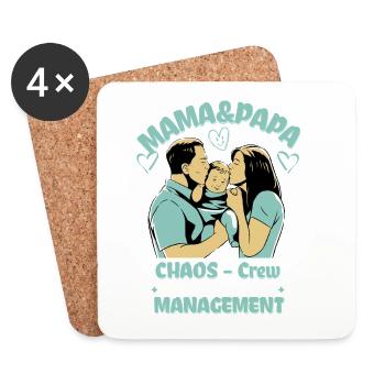 MUM & DAD CHAOS CREW - Coasters (set of 4) - white - Front