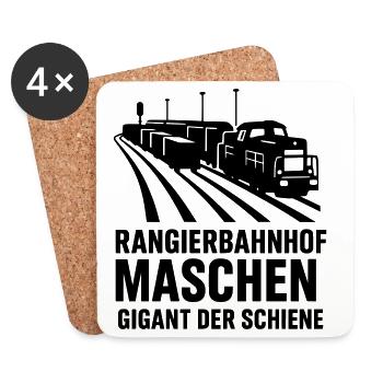 Rangierbahnhof Maschen Güterzug Gleise  - Untersetzer (4er-Set) - Weiß - Vorne