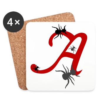 Letter A Initial - Coasters (set of 4) - white - Front