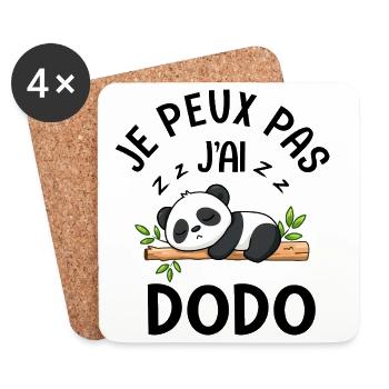 Je peux pas j'ai dodo dormir sieste - Dessous de verre (lot de 4) - blanc - Devant