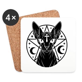 Sphynx Cat Occult - Coasters (set of 4) - white - Front