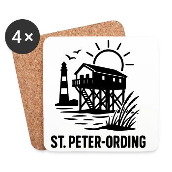 st peter-ording - Untersetzer (4er-Set) - Weiß - Vorne