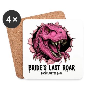 Fête nuptiale T-Rex Breakthrough rose - Dessous de verre (lot de 4) - blanc - Devant