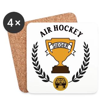 Air Hockey Sieger Air Hockeyer Spieler Team Sieg - Untersetzer (4er-Set) - Weiß - Vorne