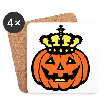 Halloween Pumpkin King Crown King Pumpkin Ruler - Coasters (set of 4) - white - Front