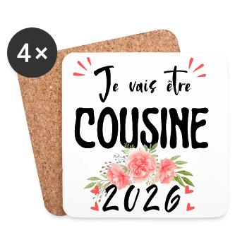 I want to be a cousin, Pregnancy announcement - Coasters (set of 4) - white - Front