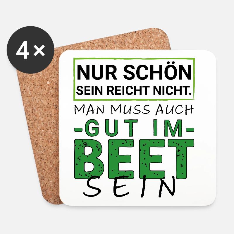 Gut im Beet – Lustiger Garten Spruch Hobbygärtner - Untersetzer (4er-Set) - Weiß