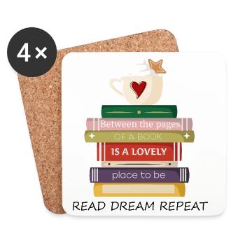 Bücher - Untersetzer (4er-Set) - Weiß - Vorne