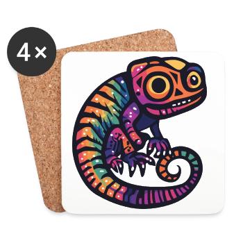 Chameleon Halloween Zombie - Untersetzer (4er-Set) - Weiß - Vorne