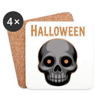 Halloween Skull Graphic - Coasters (set of 4) - white - Front