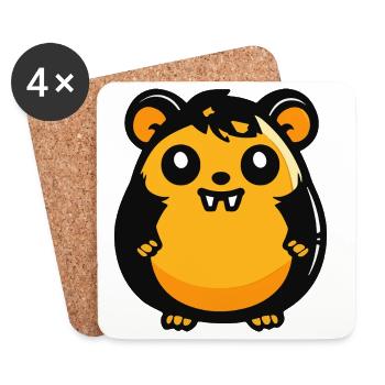 Hamster Zombie d'Halloween - Dessous de verre (lot de 4) - blanc - Devant