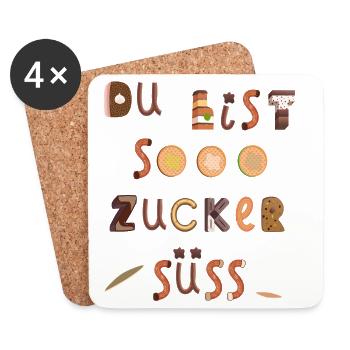 Du bist so  süß - Untersetzer (4er-Set) - Weiß - Vorne