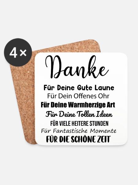 Kollegin Arbeitkollegen Büro Danke Spruch Geschenk - Untersetzer (4er-Set) - Weiß