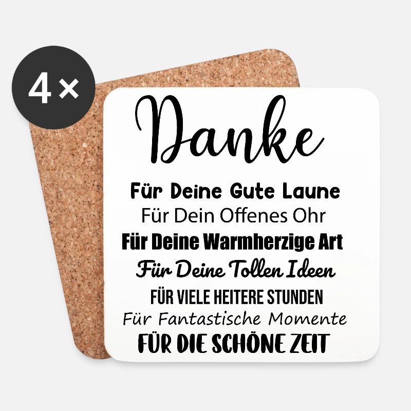 Kollegin Arbeitkollegen Büro Danke Spruch Geschenk - Untersetzer (4er-Set) - Weiß